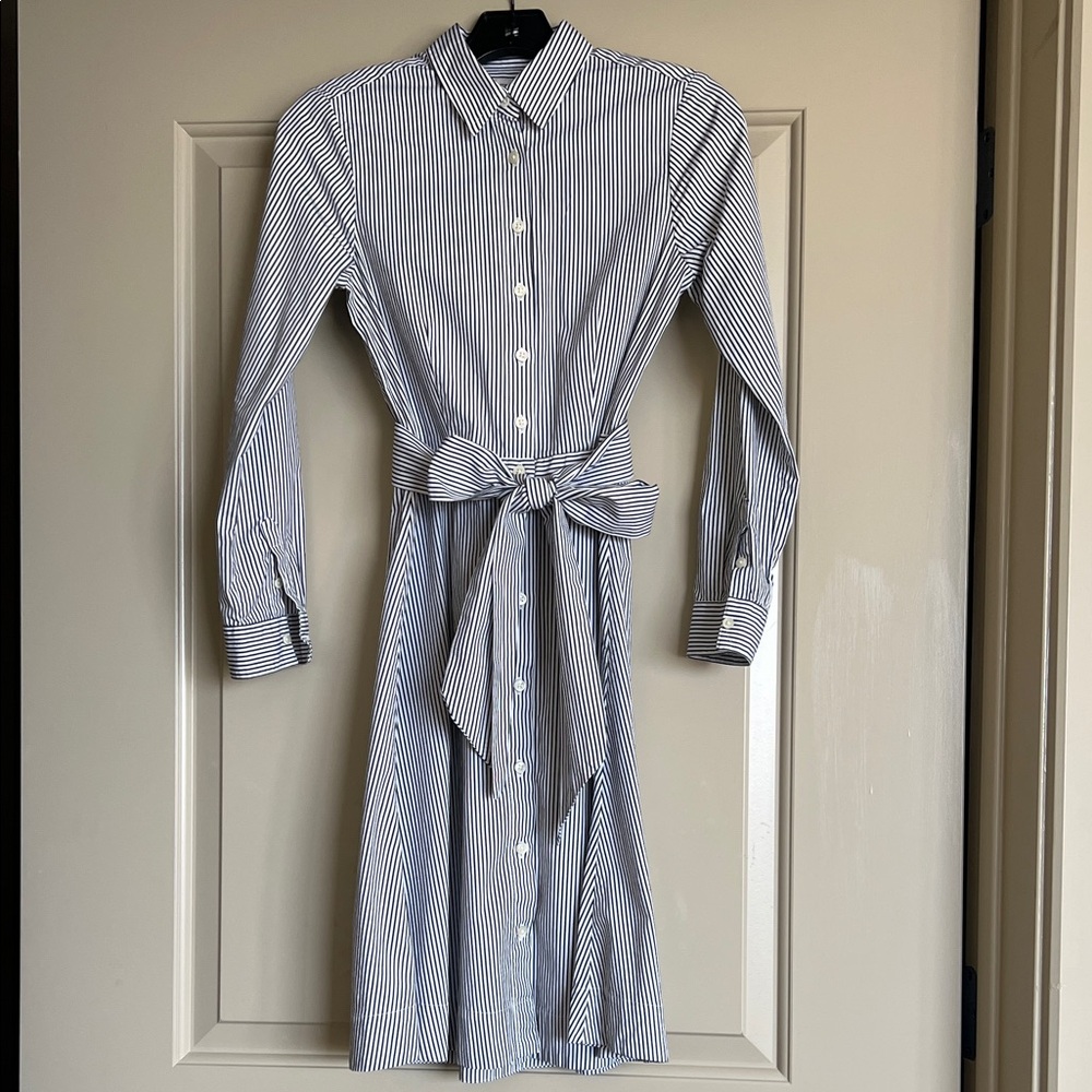 J. Crew Striped Blue Shirt Dress